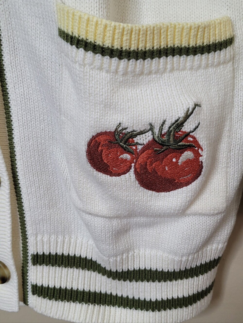 NWT 33 Degrees Tomato Graphic Cardigan Sweater - Picture 5 of 13